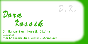 dora kossik business card